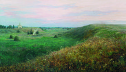 Evening fields in the dew